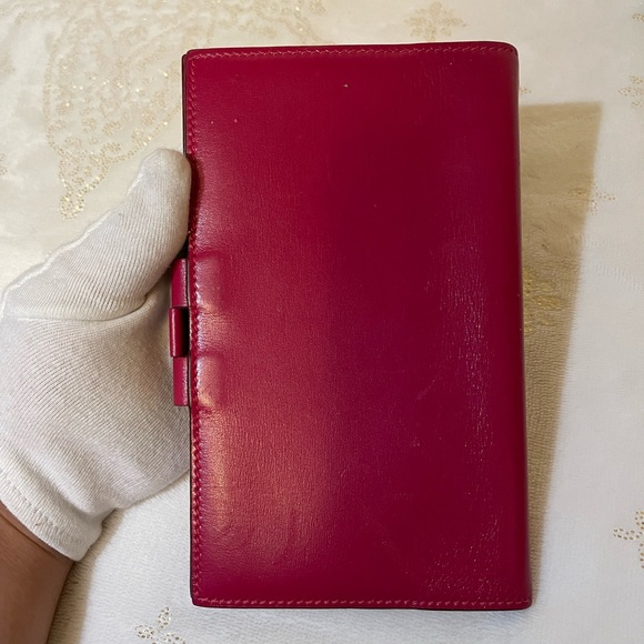 HERMES framboise chevre mysore leather vision agenda cover - Picture 3 of 16